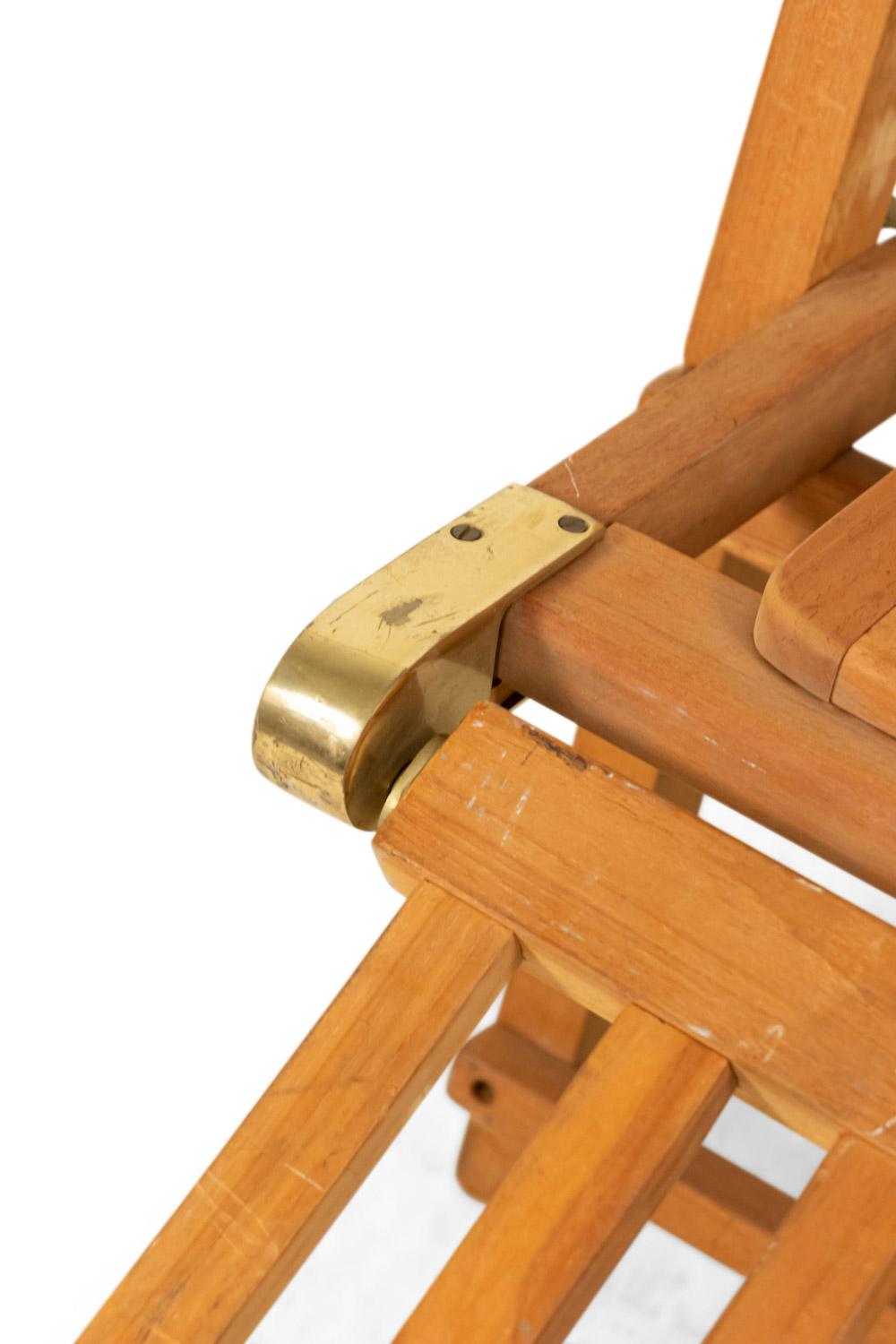 Unknown Outdoor Teak Folding Deck Chairs For Sale