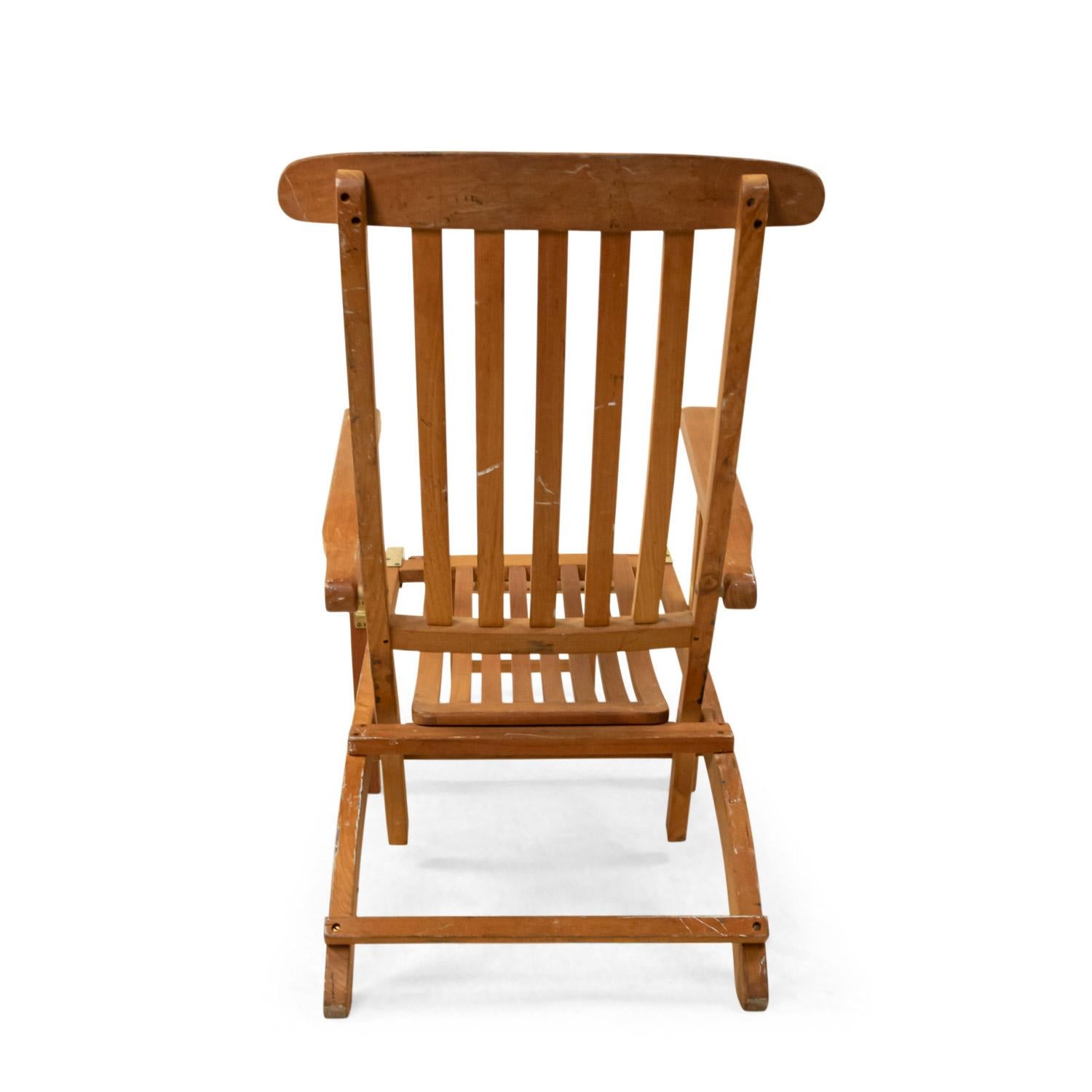 Outdoor Teak Folding Deck Chairs For Sale 1