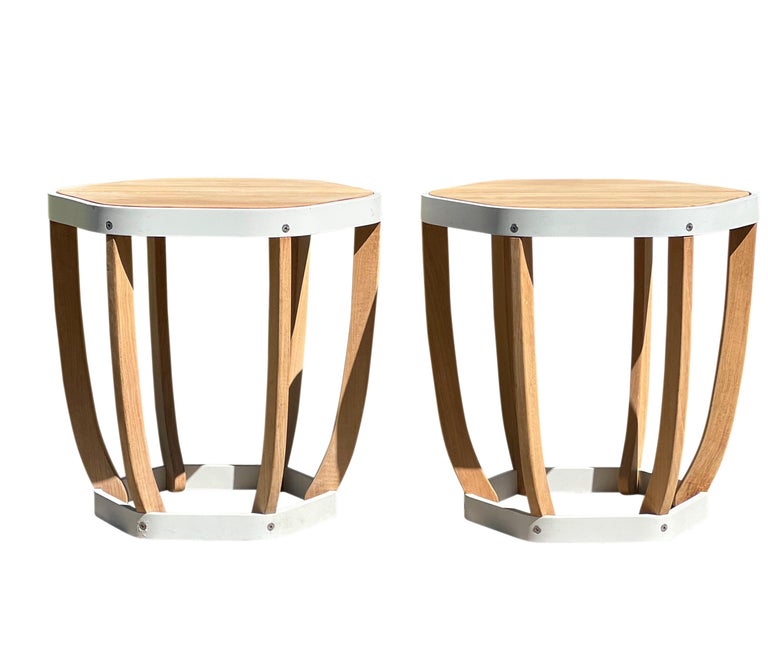 Outdoor Teak Side Tables by Ethimo, Made in Italy For Sale at 1stDibs