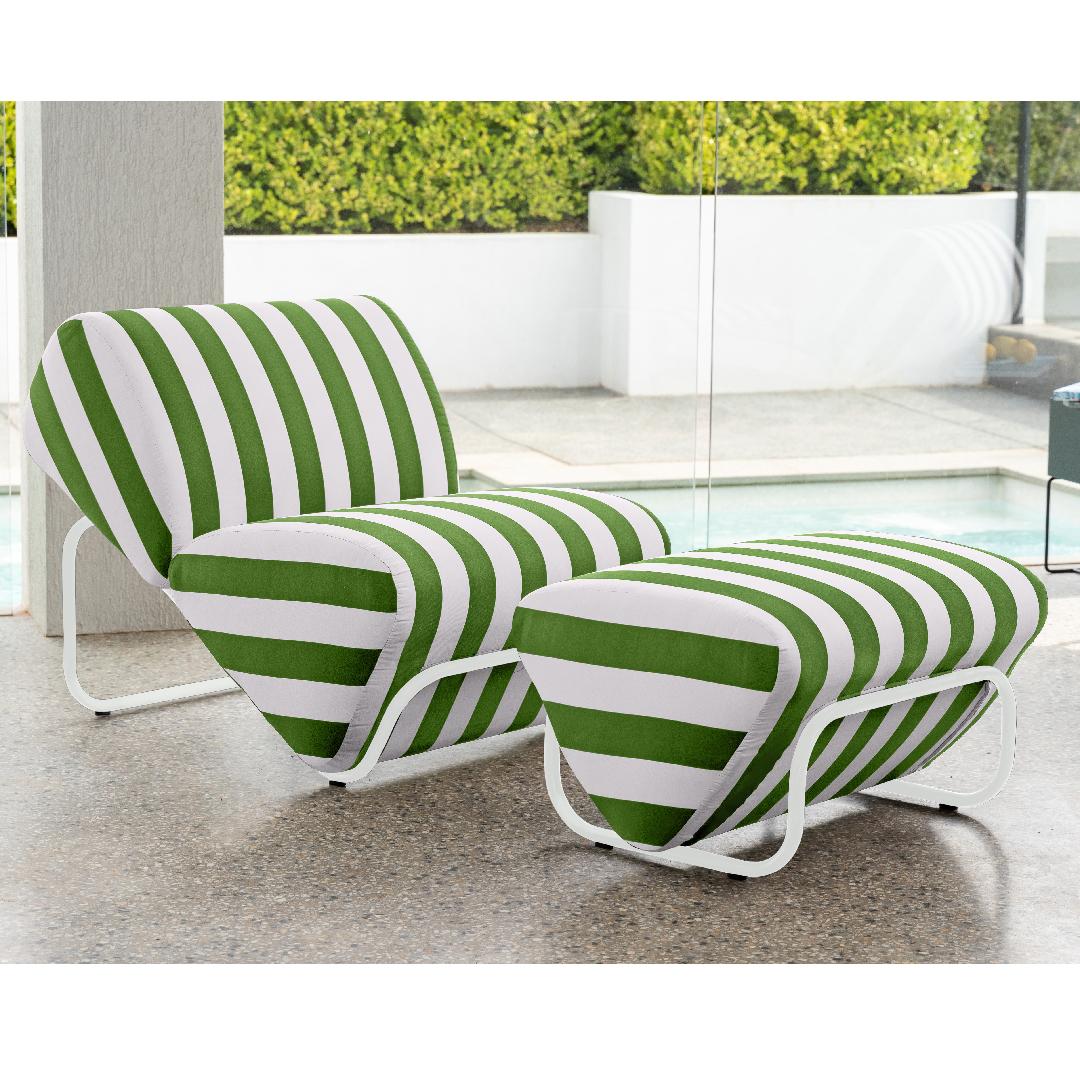Australian Outdoor Trend Module Lounge and Footstool, Designed in 1970 For Sale