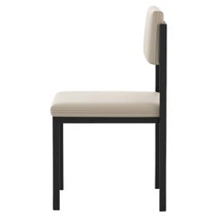 Outdoor Upholstered Dining Chair with Micro-Textured Stainless Steel Structure