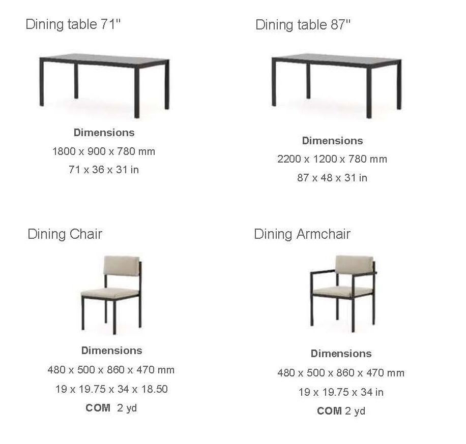 Metal Outdoor Upholstered Dining Chair with Micro-Textured Stainless Steel Structure For Sale