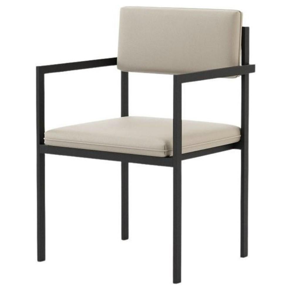 Outdoor Upholstered Dining Chair with Micro-Textured Stainless Steel Structure For Sale 2
