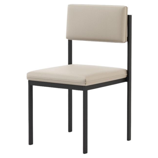 Chaise de salle à manger d'extérieur avec structure en acier inoxydable micro texturé