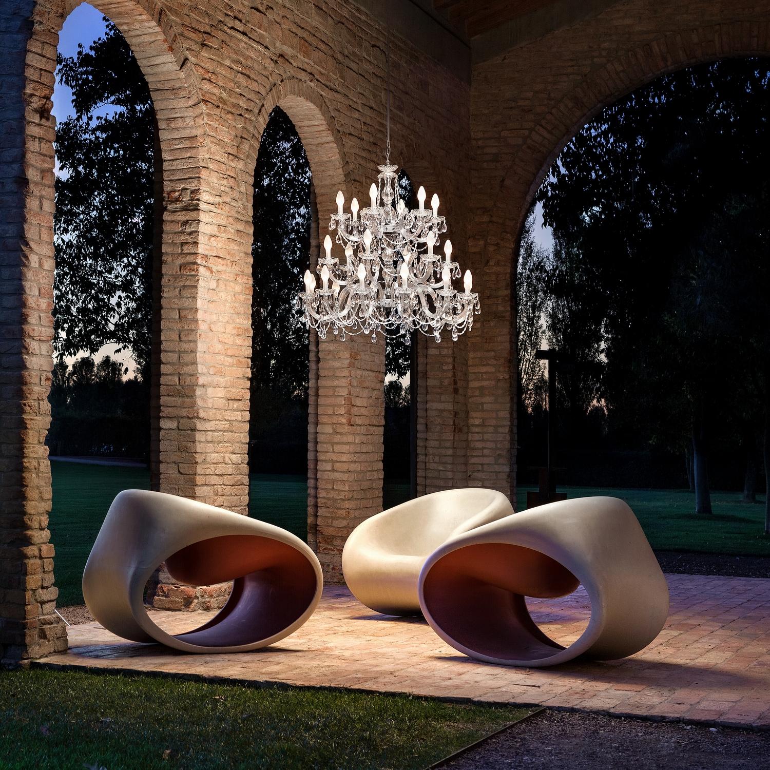 Venezianischer Kronleuchter für den Außenbereich, 24 Lights, hergestellt in Italien (Moderne) im Angebot