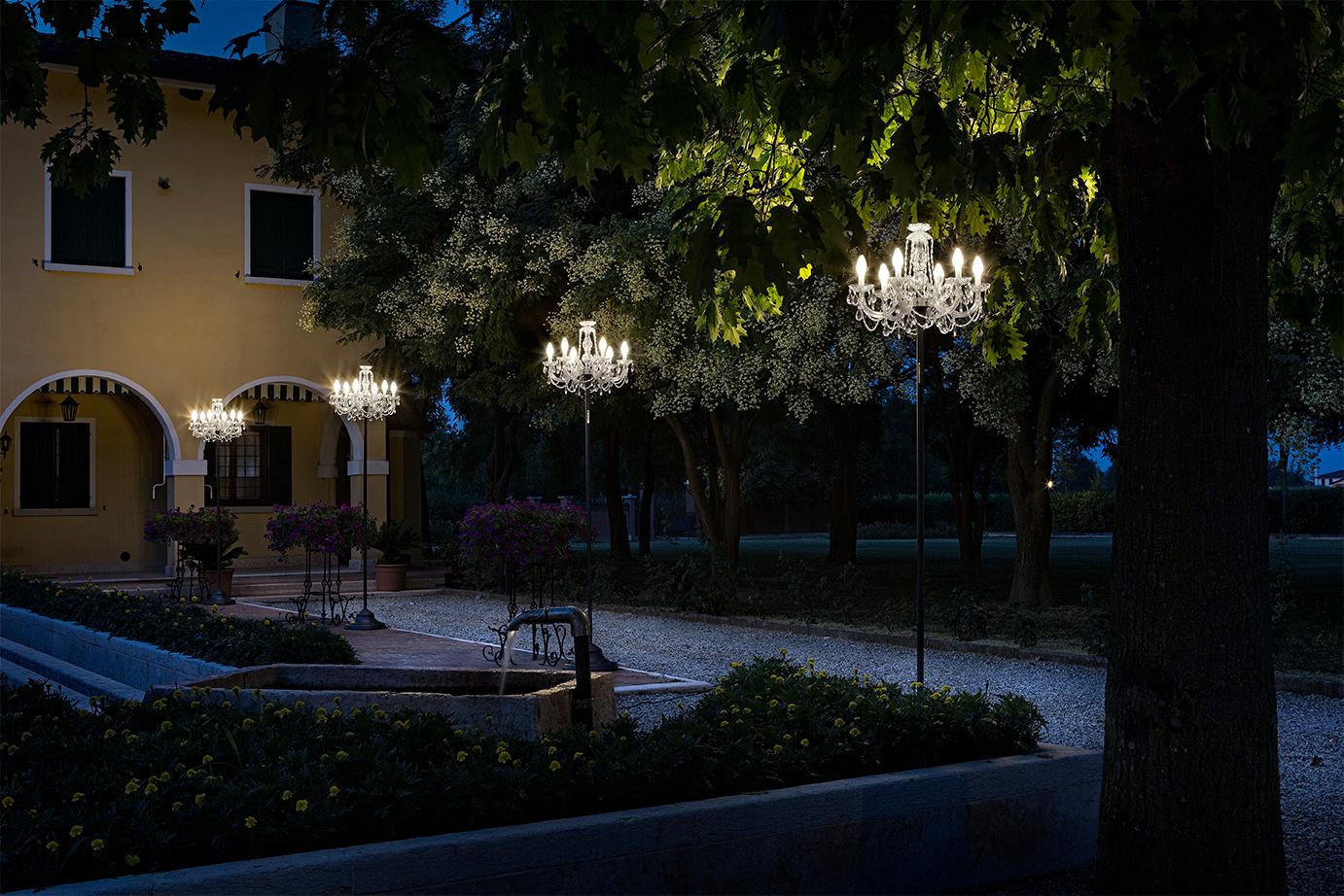 Moderne Lampadaire vénitien d'extérieur 6 lumières:: fabriqué en Italie en vente