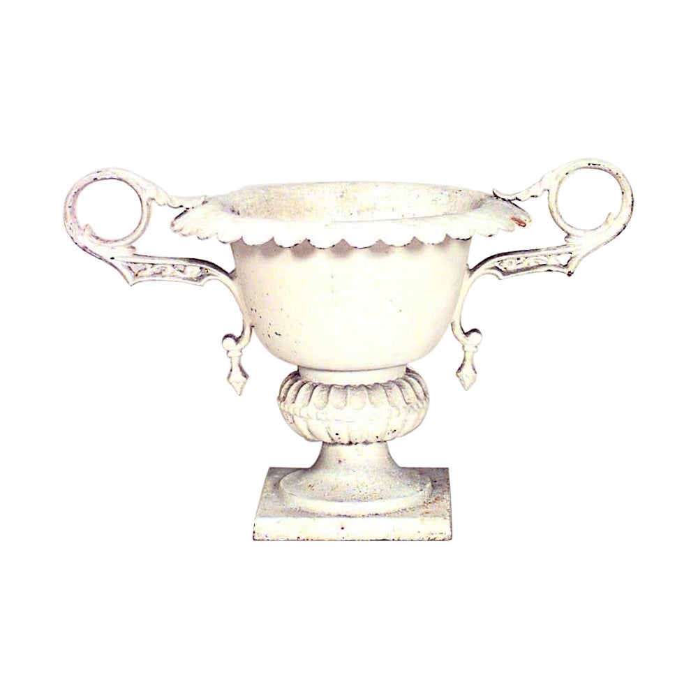 Outdoor Victorian Iron Urn For Sale