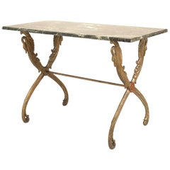 Used Outdoor Victorian Marble Top Center Table