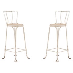 Outdoor Victorian Style Wire Bar Stools