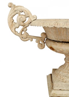 Outdoor Victorian White Painted Iron Urn