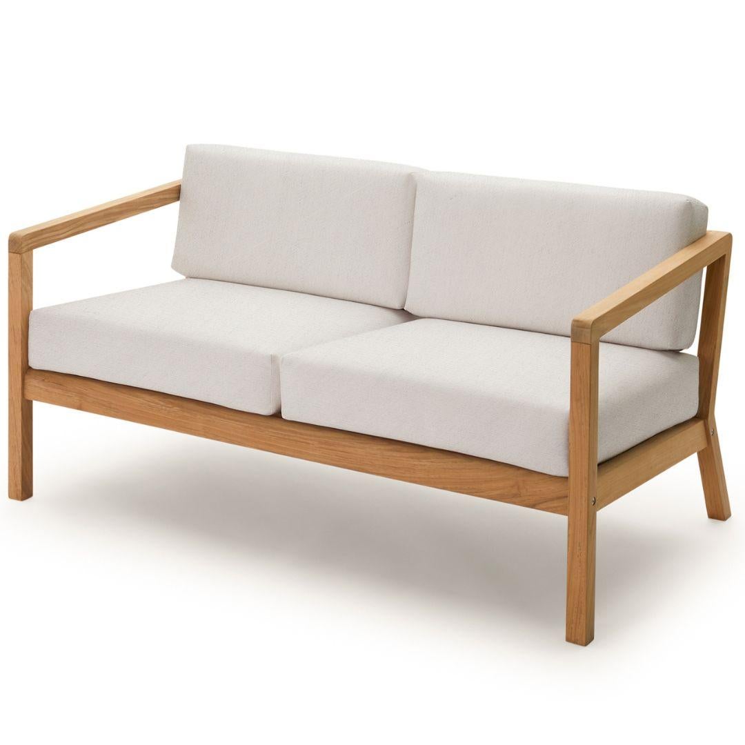 Outdoor 'Virkelyst' 2-Seater Sofa in Teak and Ash Fabric for Skagerak For Sale 8