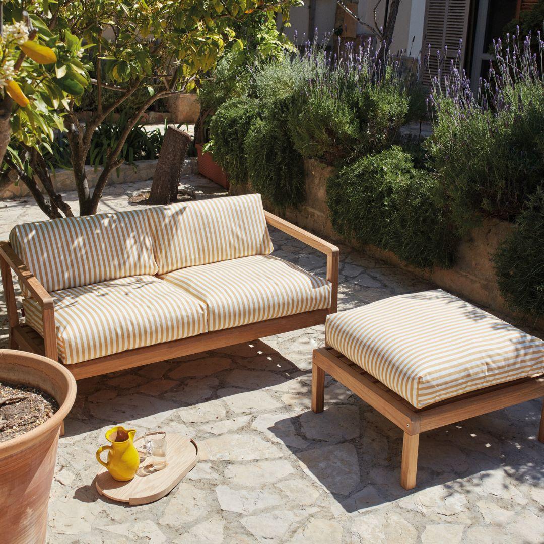 Outdoor 'Virkelyst' 2-Seater Sofa in Teak and Ash Fabric for Skagerak For Sale 3