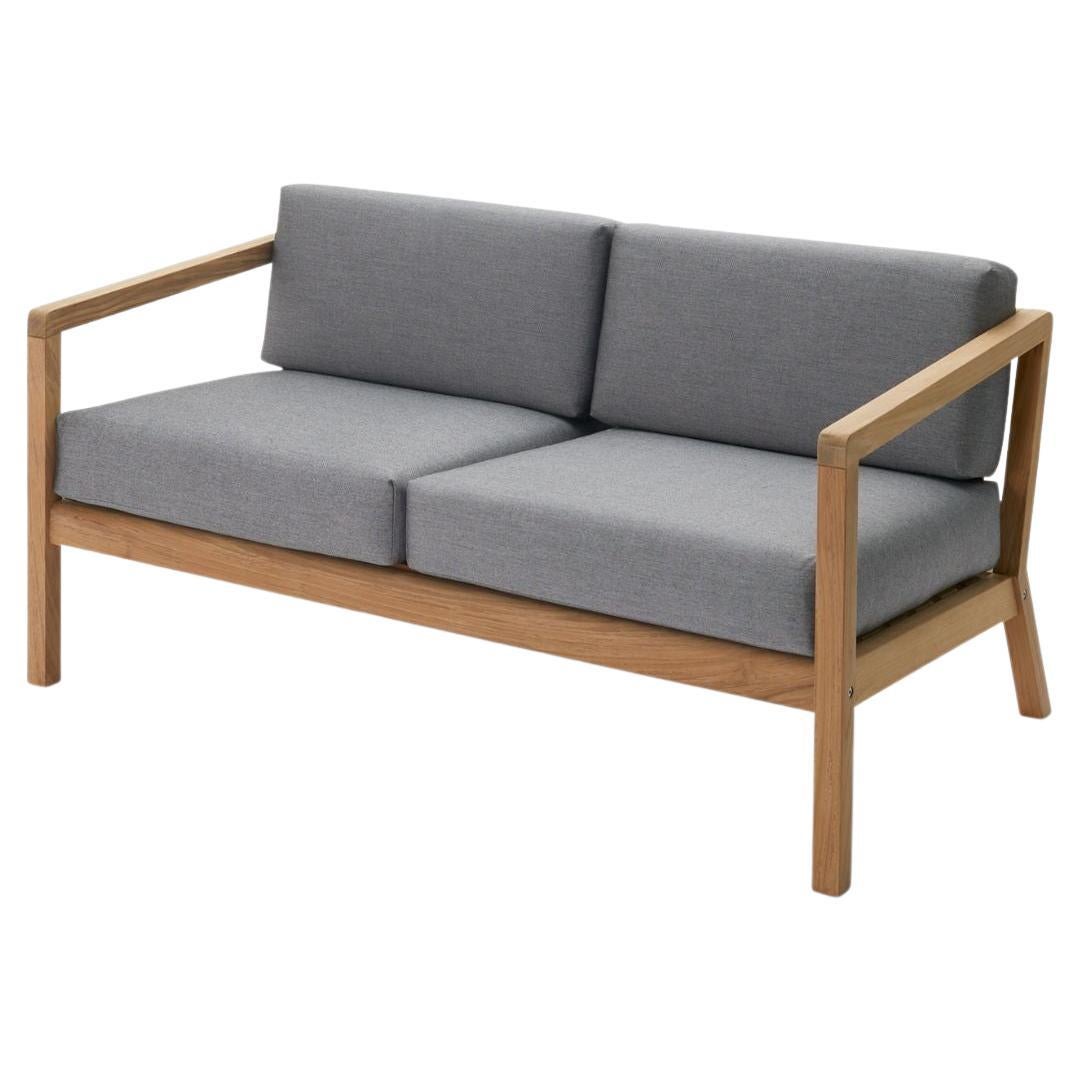 Outdoor 'Virkelyst' 2-Seater Sofa in Teak and Ash Fabric for Skagerak For Sale