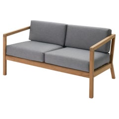 Outdoor 'Virkelyst' 2-Seater Sofa in Teak and Ash Fabric for Skagerak