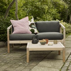 Outdoor 'Virkelyst' 2-Seater Sofa in Teak and Charcoal Fabric for Skagerak
