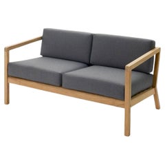 Outdoor 'Virkelyst' 2-Seater Sofa in Teak and Charcoal Fabric for Skagerak