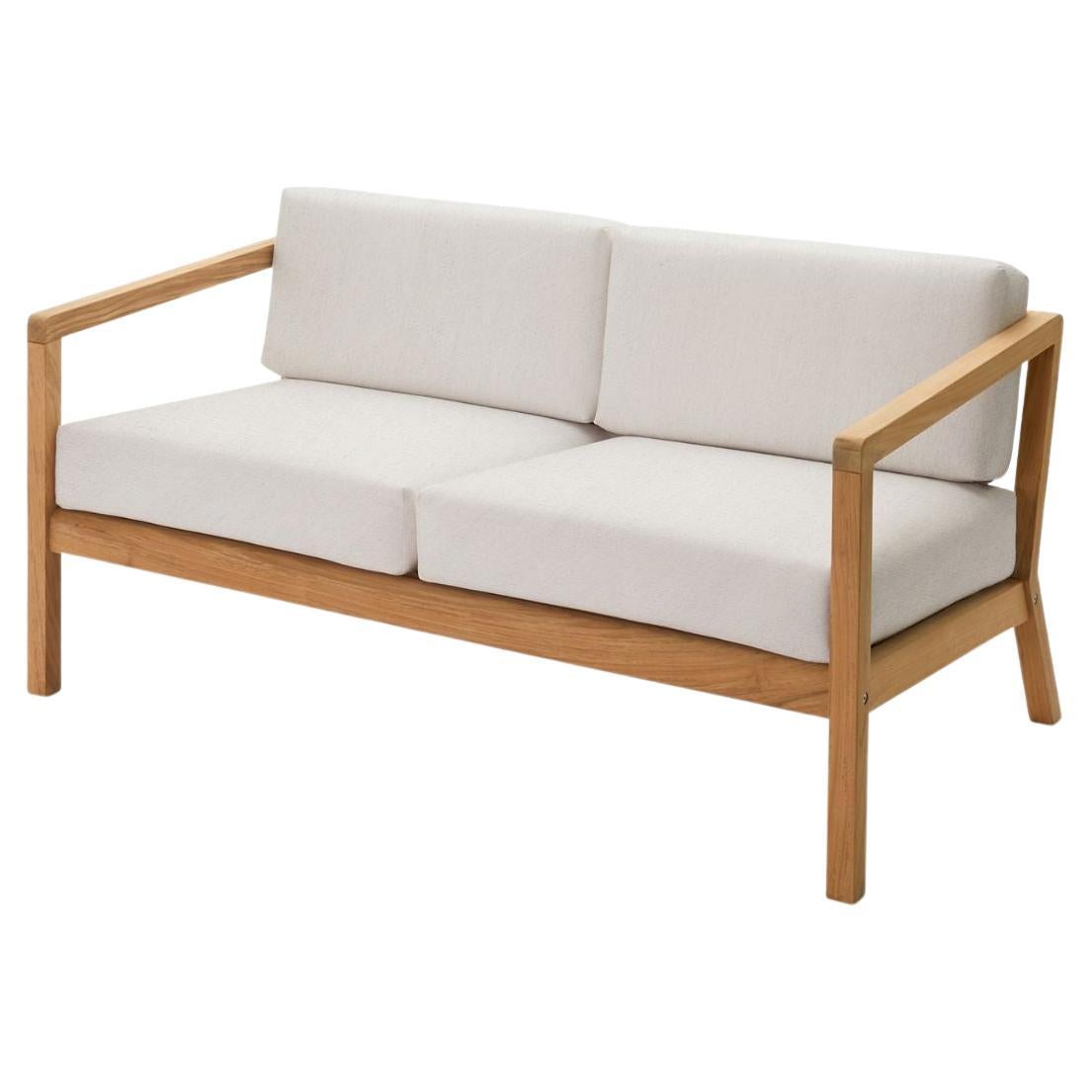 Outdoor 'Virkelyst' 2-Seater Sofa in Teak and Honey Yellow Fabric for Skagerak For Sale 7