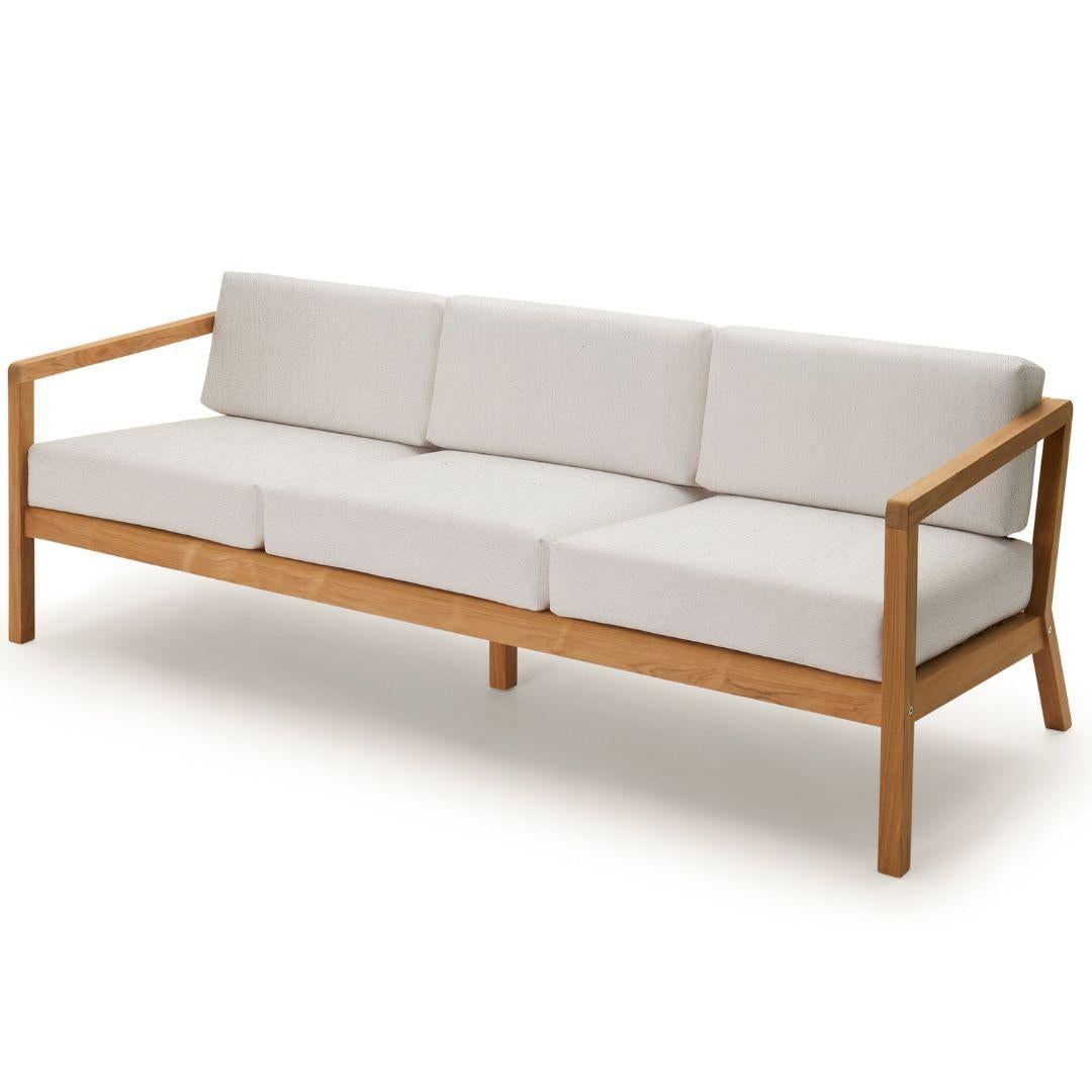 Outdoor 'Virkelyst' 3-Seater Sofa in Teak and Ash Fabric for Skagerak For Sale 3