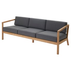 Outdoor 'Virkelyst' 3-Seater Sofa in Teak and Charcoal Fabric for Skagerak