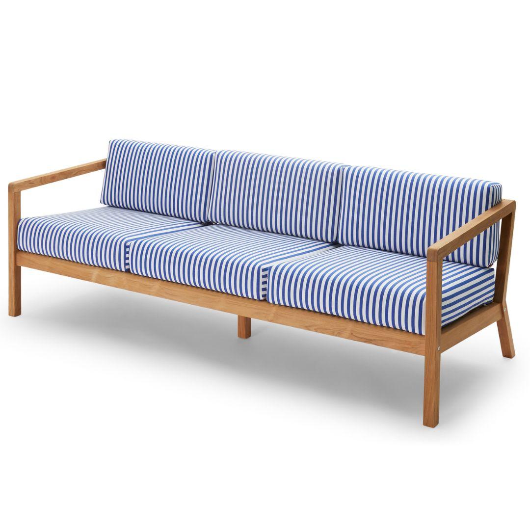Outdoor 'Virkelyst' 3-Seater Sofa in Teak and Papyrus Fabric for Skagerak For Sale 4