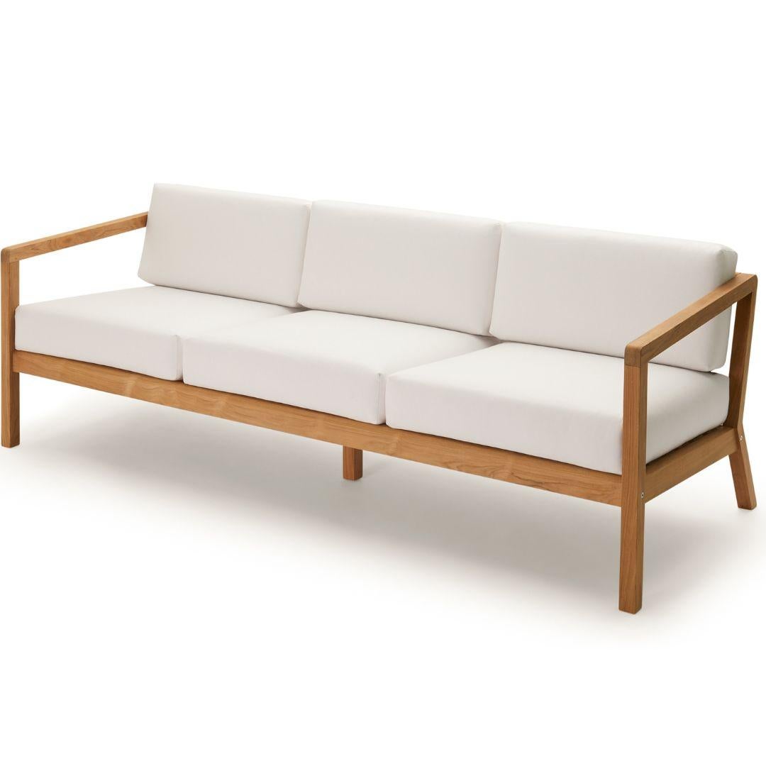 Outdoor 'Virkelyst' 3-Seater Sofa in Teak and Papyrus Fabric for Skagerak For Sale 8