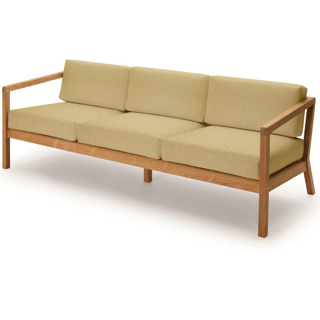 Outdoor 'Virkelyst' 3-Seater Sofa in Teak and White Fabric for Skagerak For Sale 4