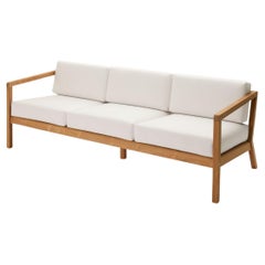 Outdoor 'Virkelyst' 3-Seater Sofa in Teak and White Fabric for Skagerak