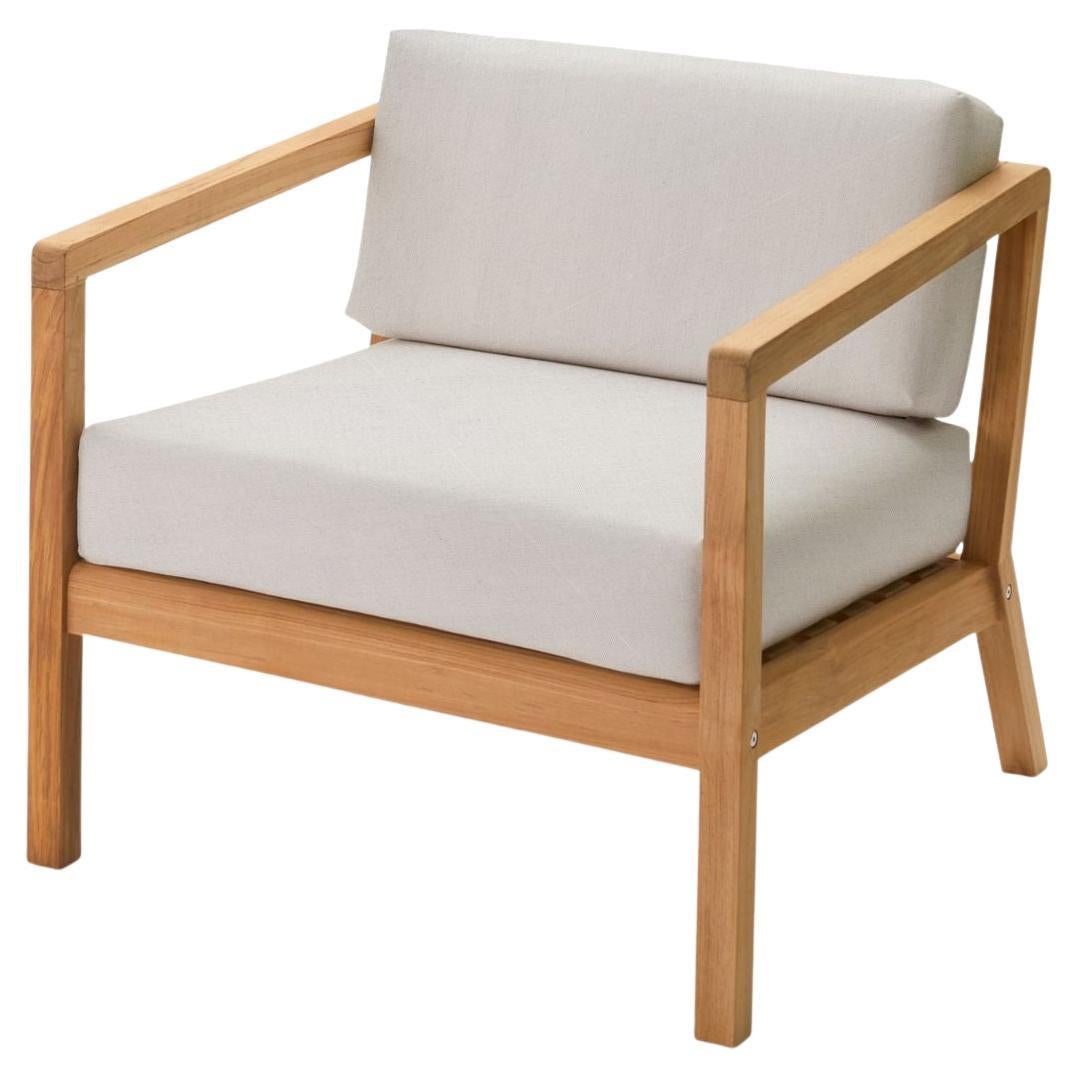 Outdoor 'Virkelyst' Chair in Teak and Ash Fabric for Skagerak For Sale 5