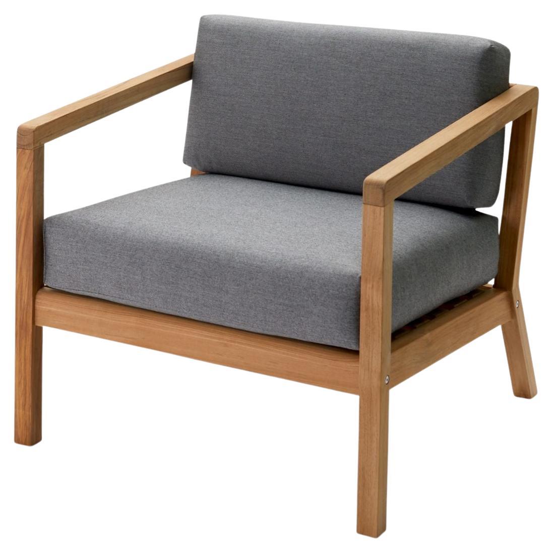 Outdoor 'Virkelyst' Chair in Teak and Ash Fabric for Skagerak For Sale