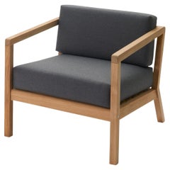 Outdoor 'Virkelyst' Chair in Teak and Charcoal Fabric for Skagerak