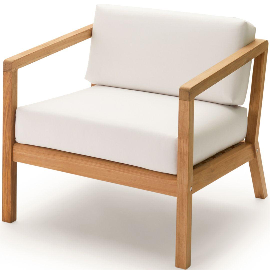 Outdoor 'Virkelyst' Chair in Teak and Papyrus Fabric for Skagerak For Sale 4