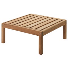 Outdoor 'Virkelyst' Pouf in Teak and Charcoal Fabric for Skagerak