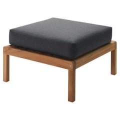 Outdoor 'Virkelyst' Pouf in Teak and Charcoal Fabric for Skagerak