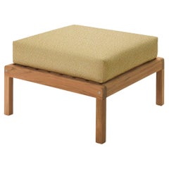 Outdoor 'Virkelyst' Pouf in Teak and Honey Yellow Fabric for Skagerak