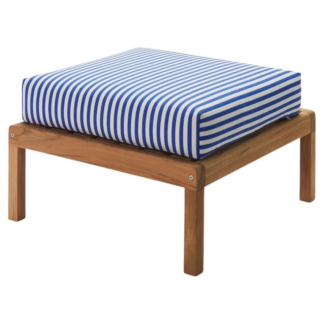 Pouf extérieur « Virkelyst » en teck et tissu blanc pour Skagerak en vente 4