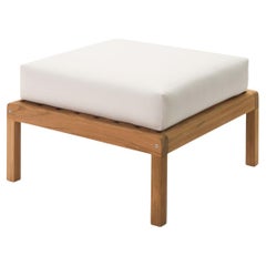 Outdoor 'Virkelyst' Pouf in Teak and White Fabric for Skagerak