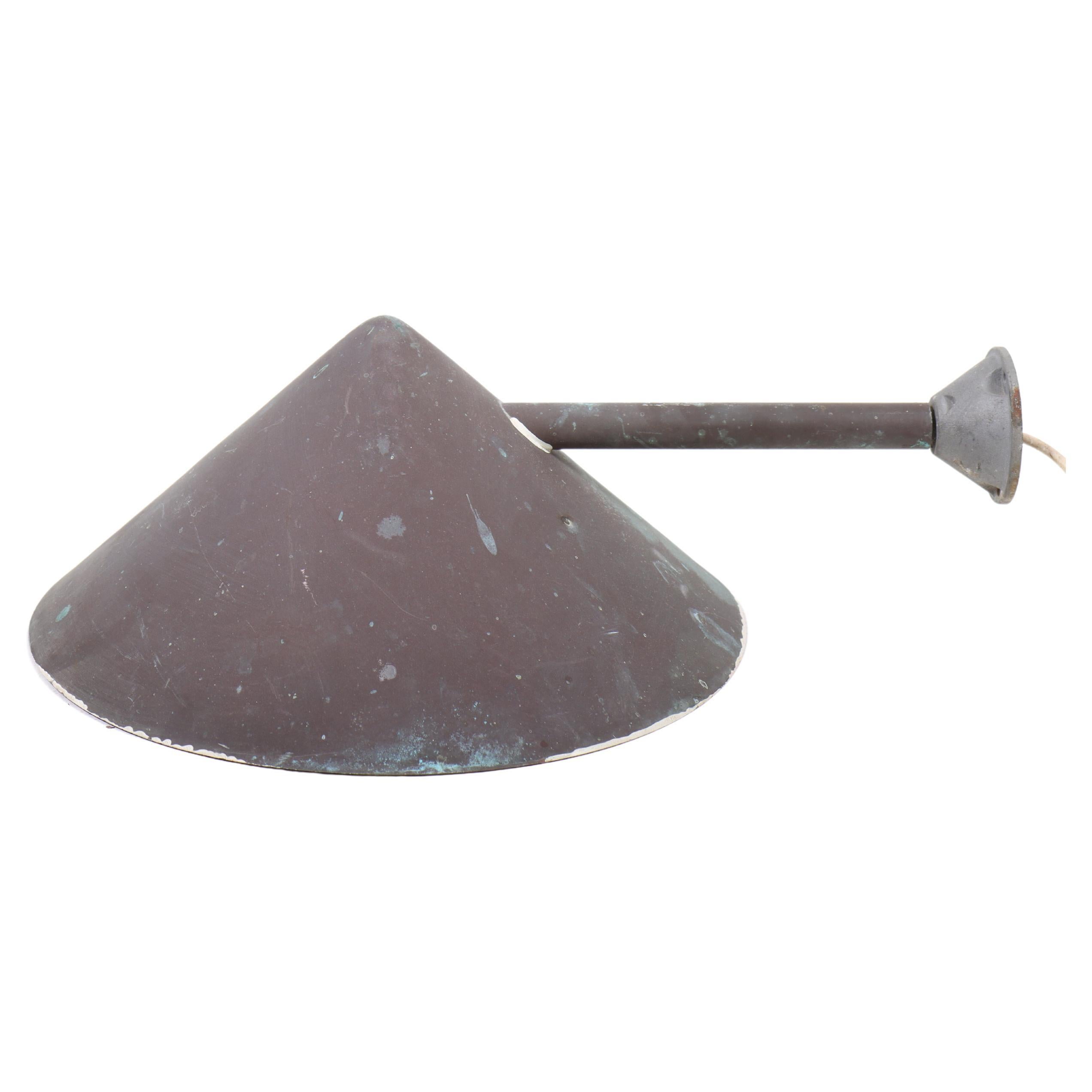 Outdoor Wall Lamp in Patinated Copper, Made in Denmark 1950s For Sale