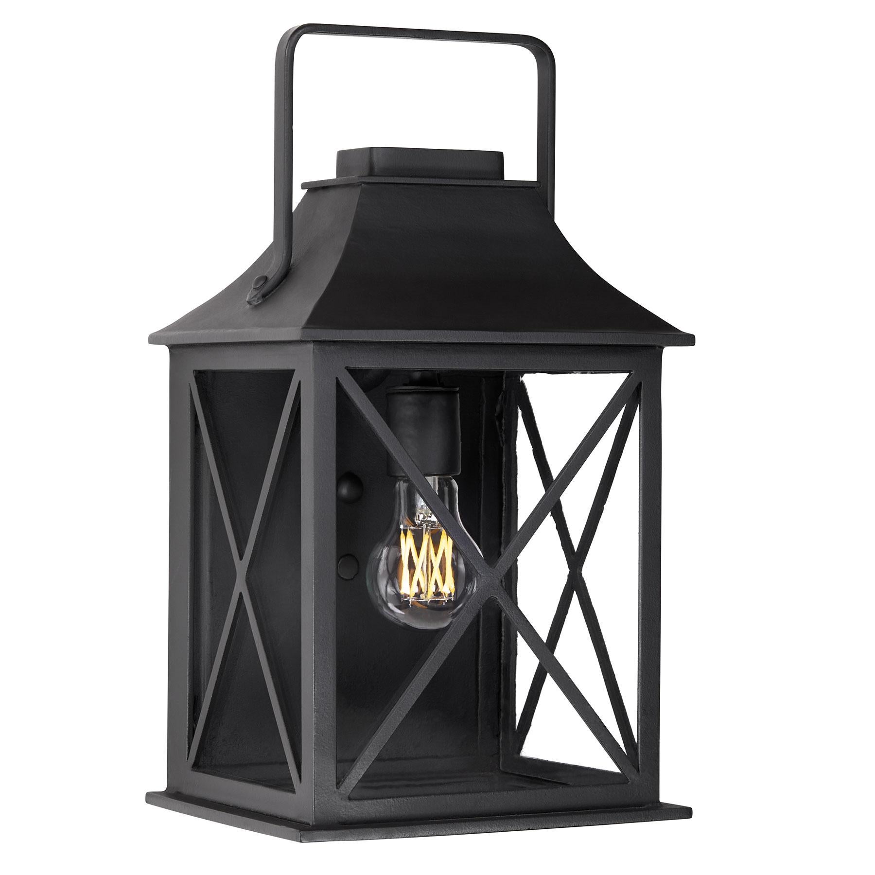 American Craftsman Lanterne murale d'extérieur de style Craftsman-Colonial avec verre antique, fabriquée à la main aux États-Unis en vente