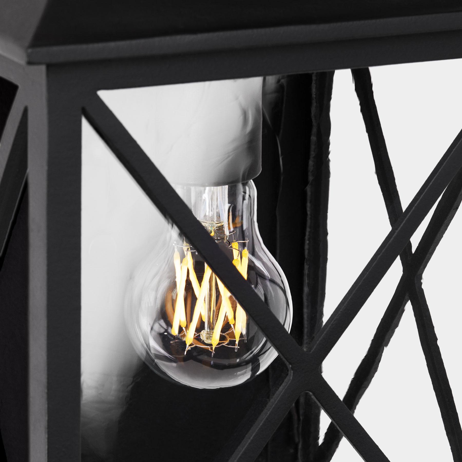 Forgé Lanterne murale d'extérieur de style Craftsman-Colonial avec verre antique, fabriquée à la main aux États-Unis en vente