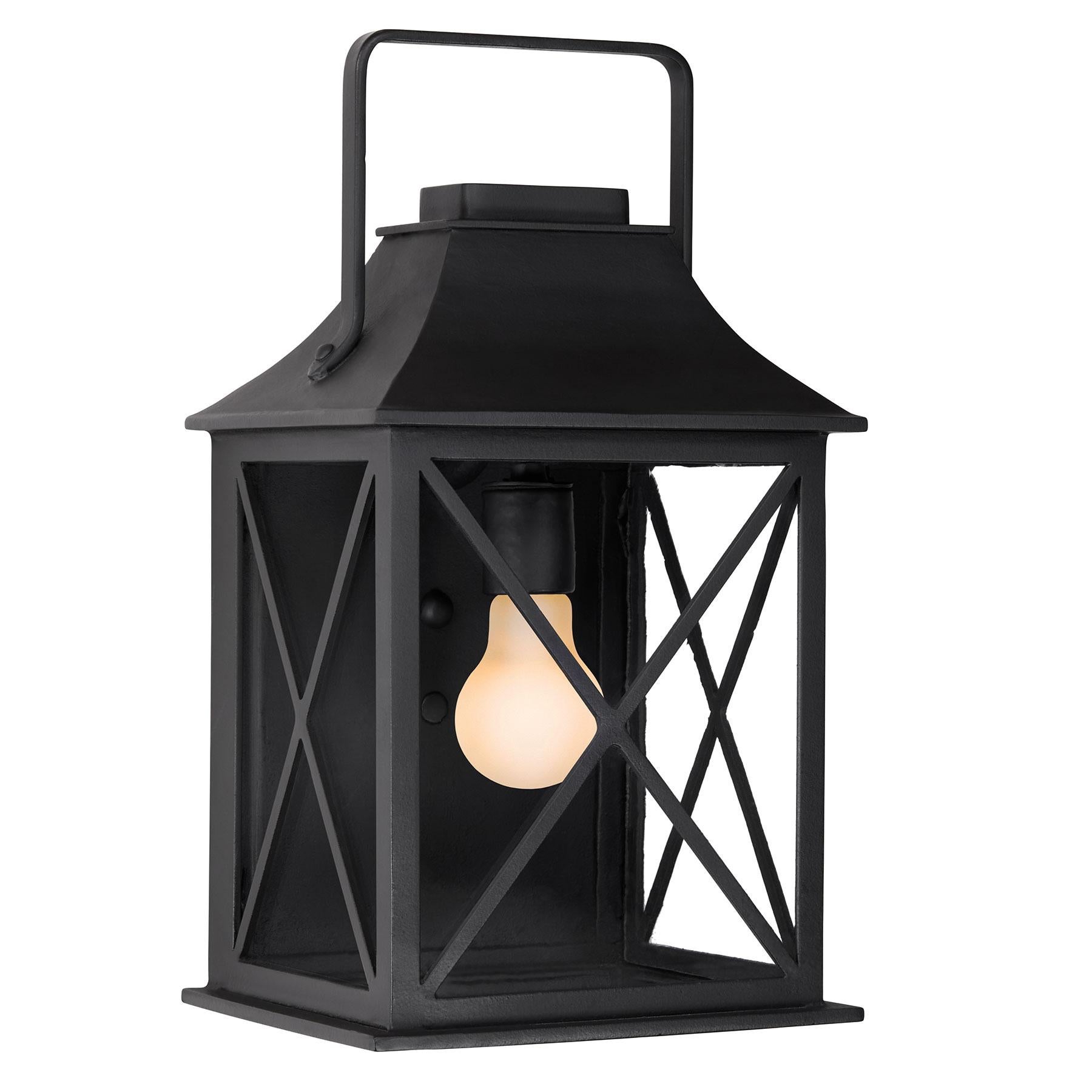 XXIe siècle et contemporain Lanterne murale d'extérieur de style Craftsman-Colonial avec verre antique, fabriquée à la main aux États-Unis en vente