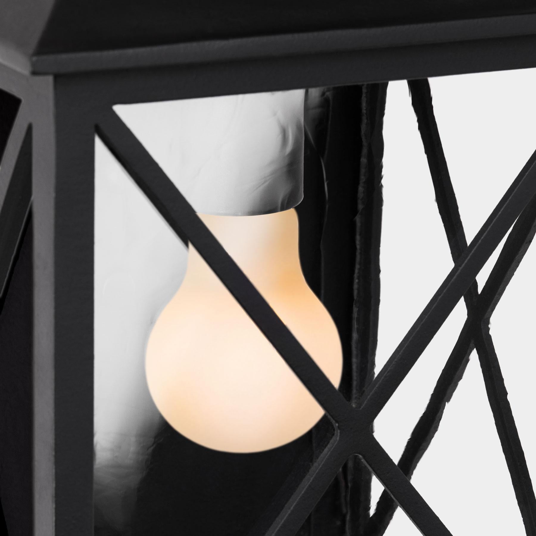 Lanterne murale d'extérieur de style Craftsman-Colonial avec verre antique, fabriquée à la main aux États-Unis en vente 1