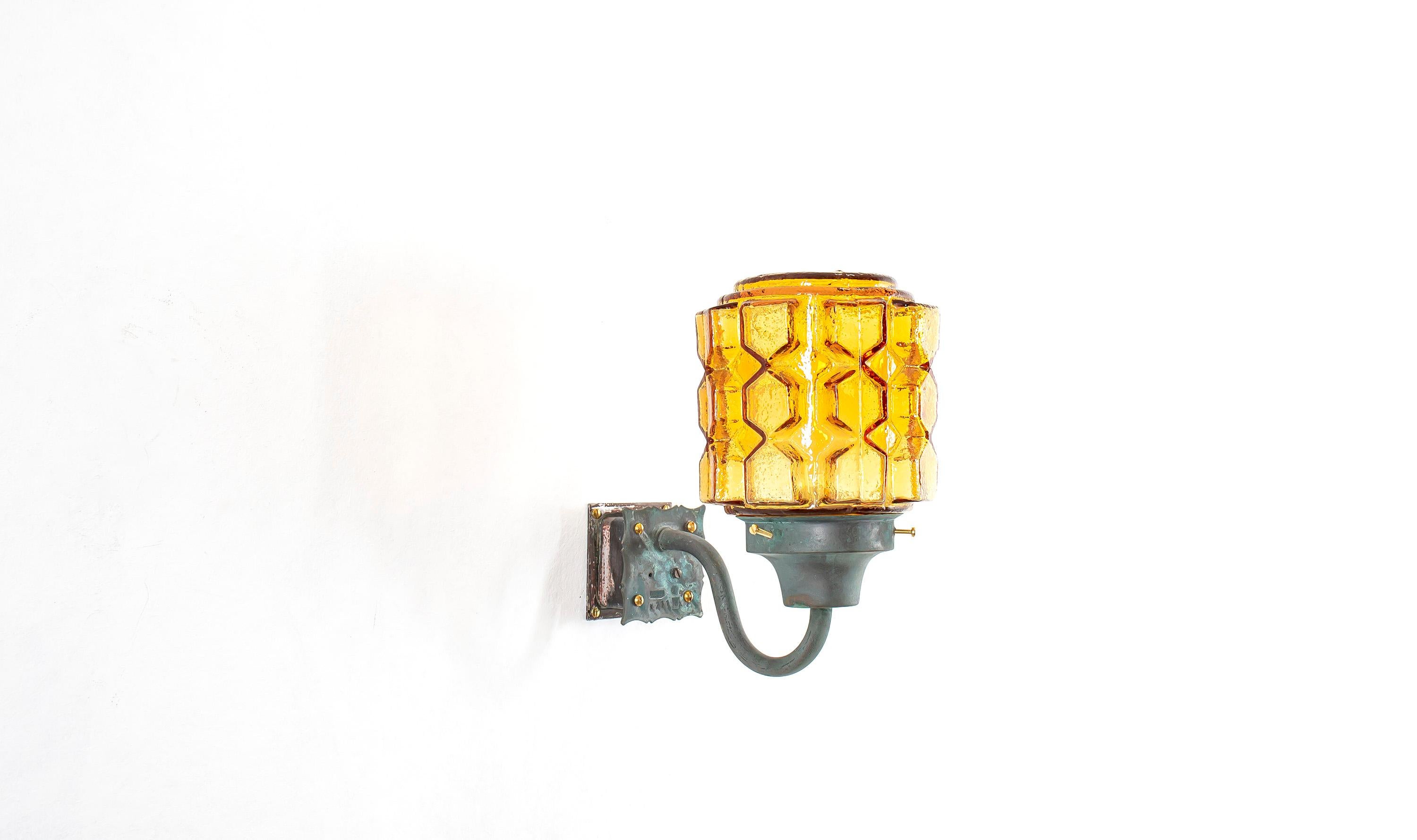Late 20th Century Outdoor Wall Light in Copper, Norway, 1970s For Sale
