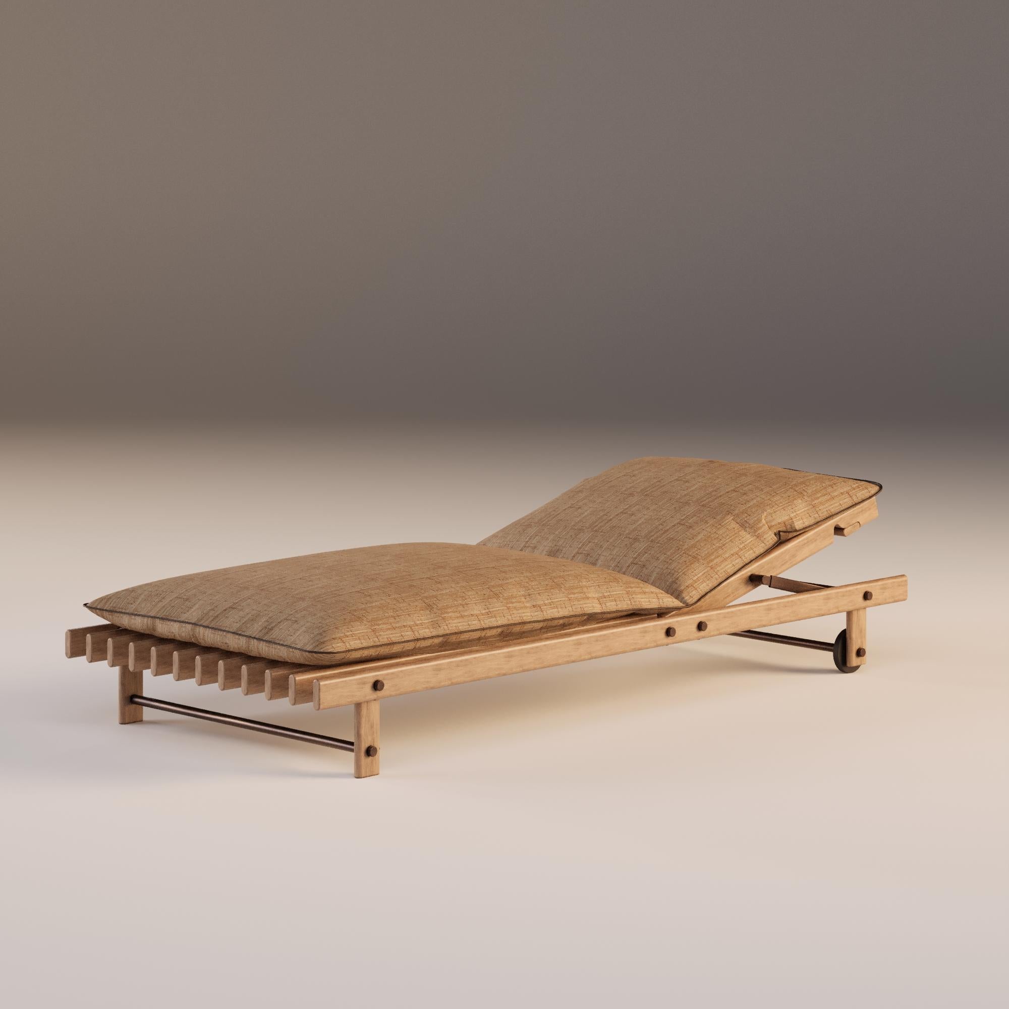 Lettino da esterno resistente alle intemperie con struttura in Iroko In condizioni Nuovo in vendita a Santo Tirso, PT