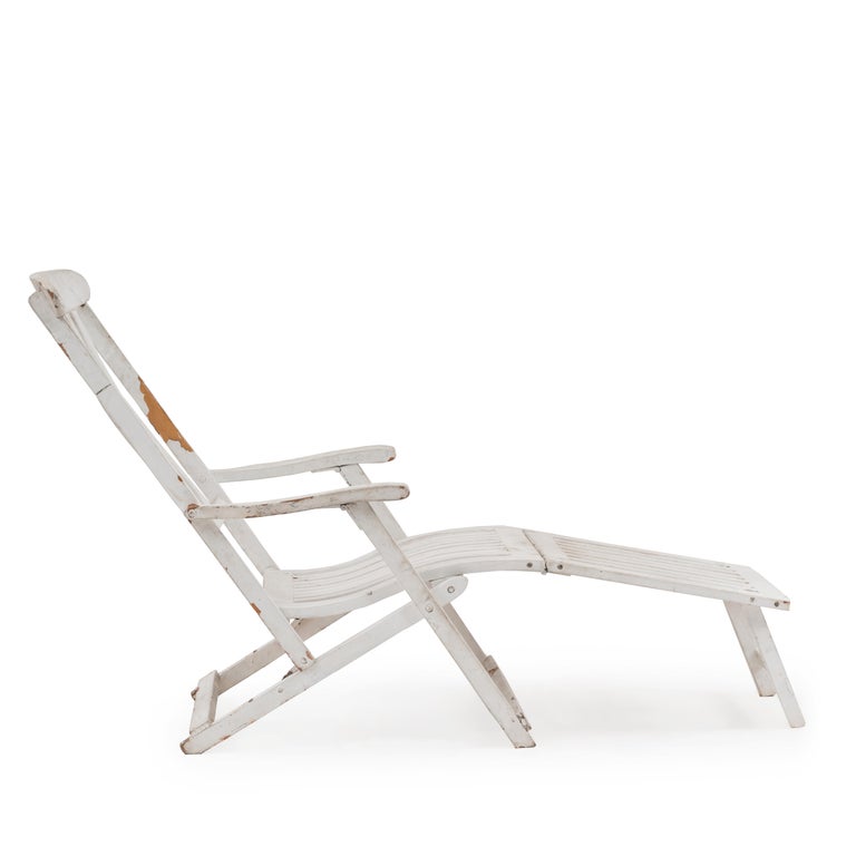 Outdoor White Folding Deck Chairs For Sale at 1stDibs