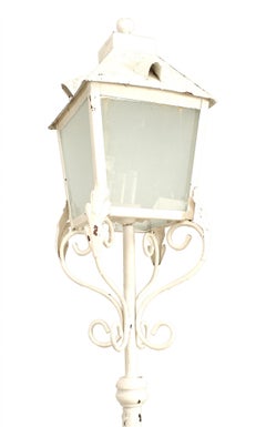 Outdoor White Painted Iron Lantern Lamps