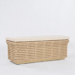 Outdoor 'Oasis Bench' in Woven Twisted Cord with Cushion, IN STOCK