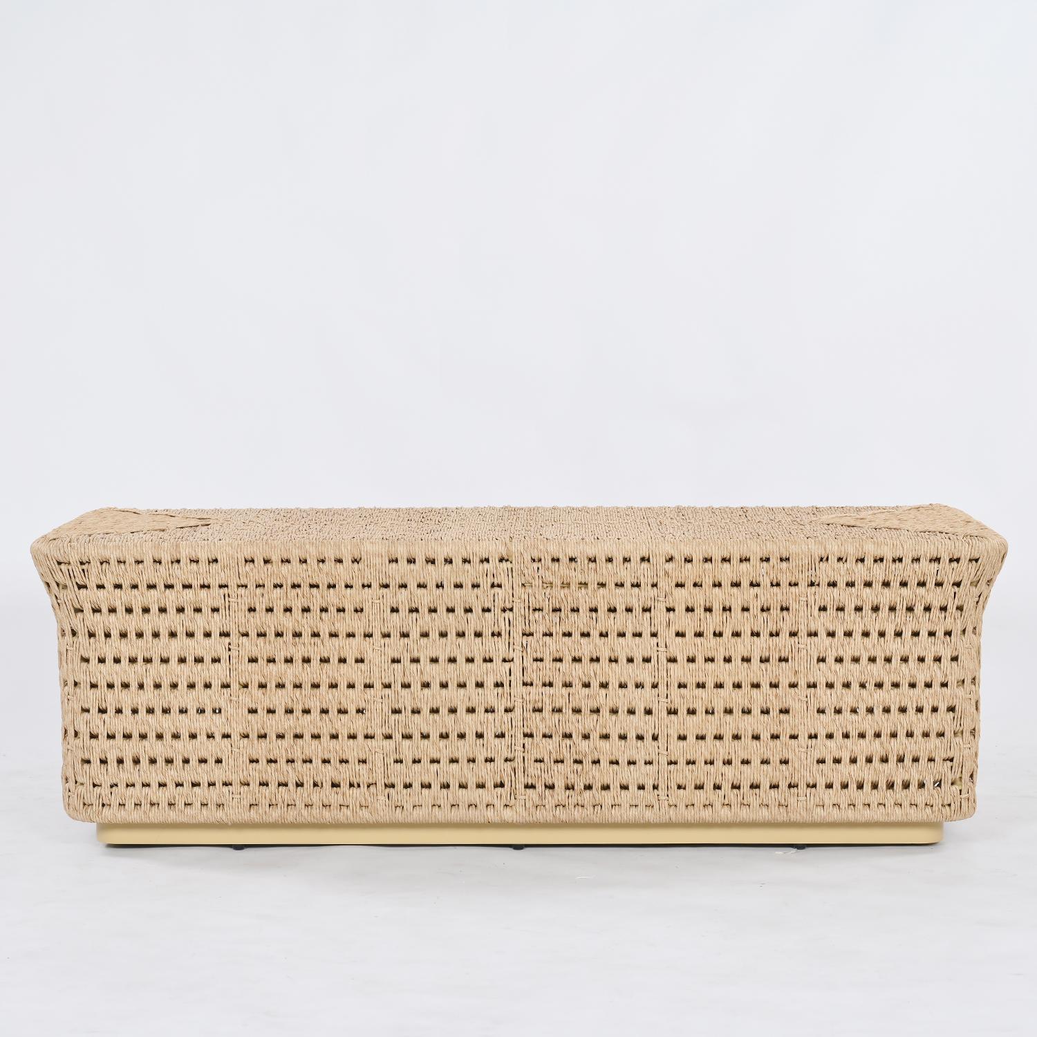 Banco de resina tejida para exterior by Luteca Tejido a mano en venta