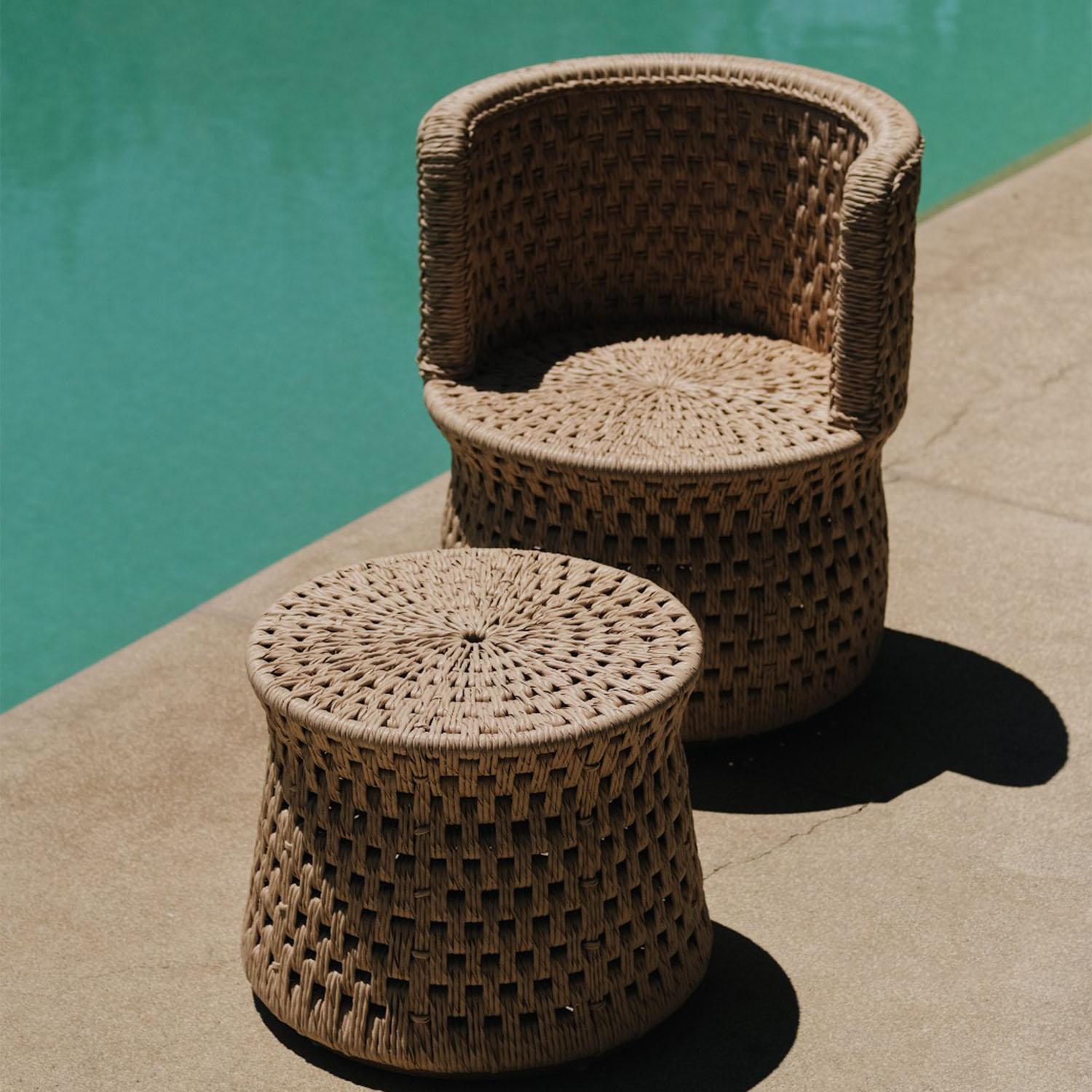 Silla de exterior tejida en resina by Luteca en venta 2