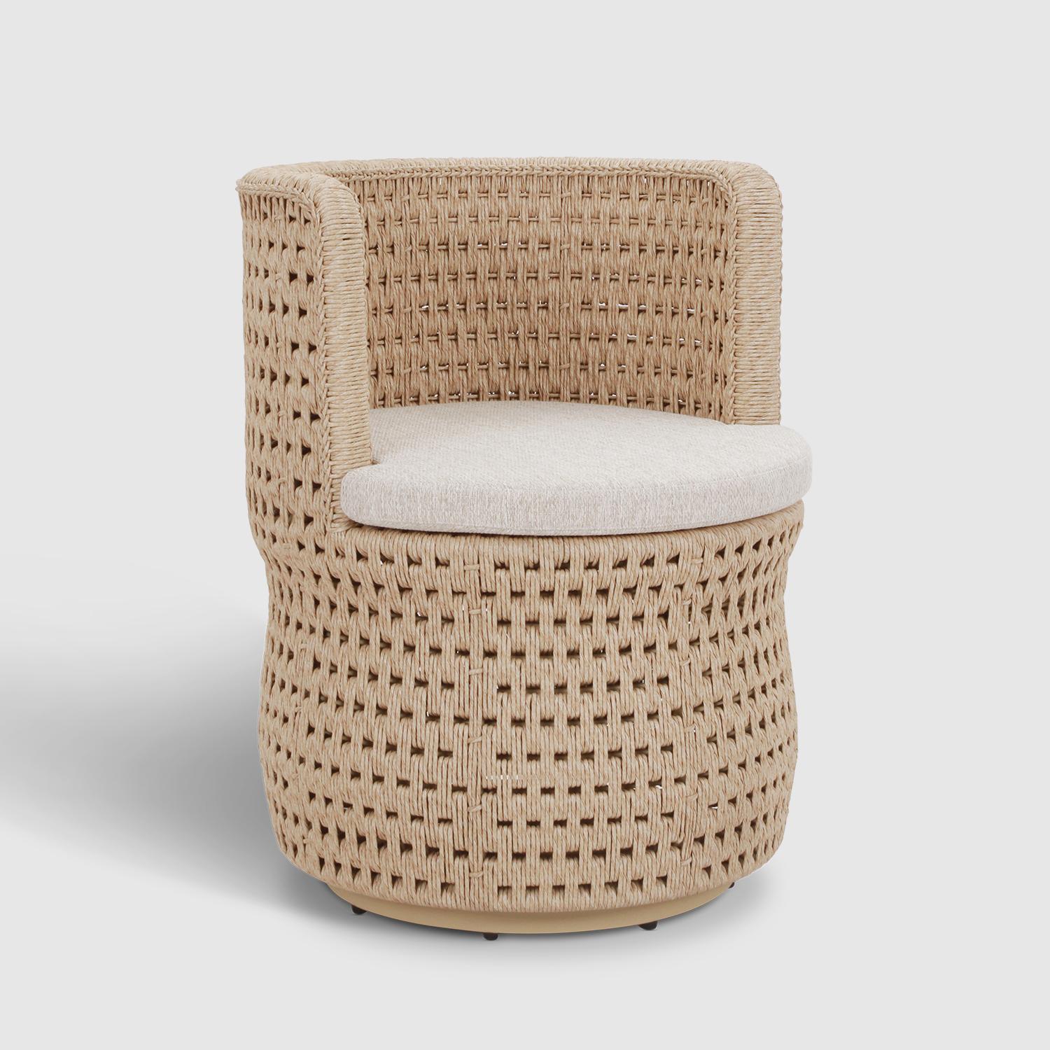 Silla de exterior tejida en resina by Luteca Precolombino en venta