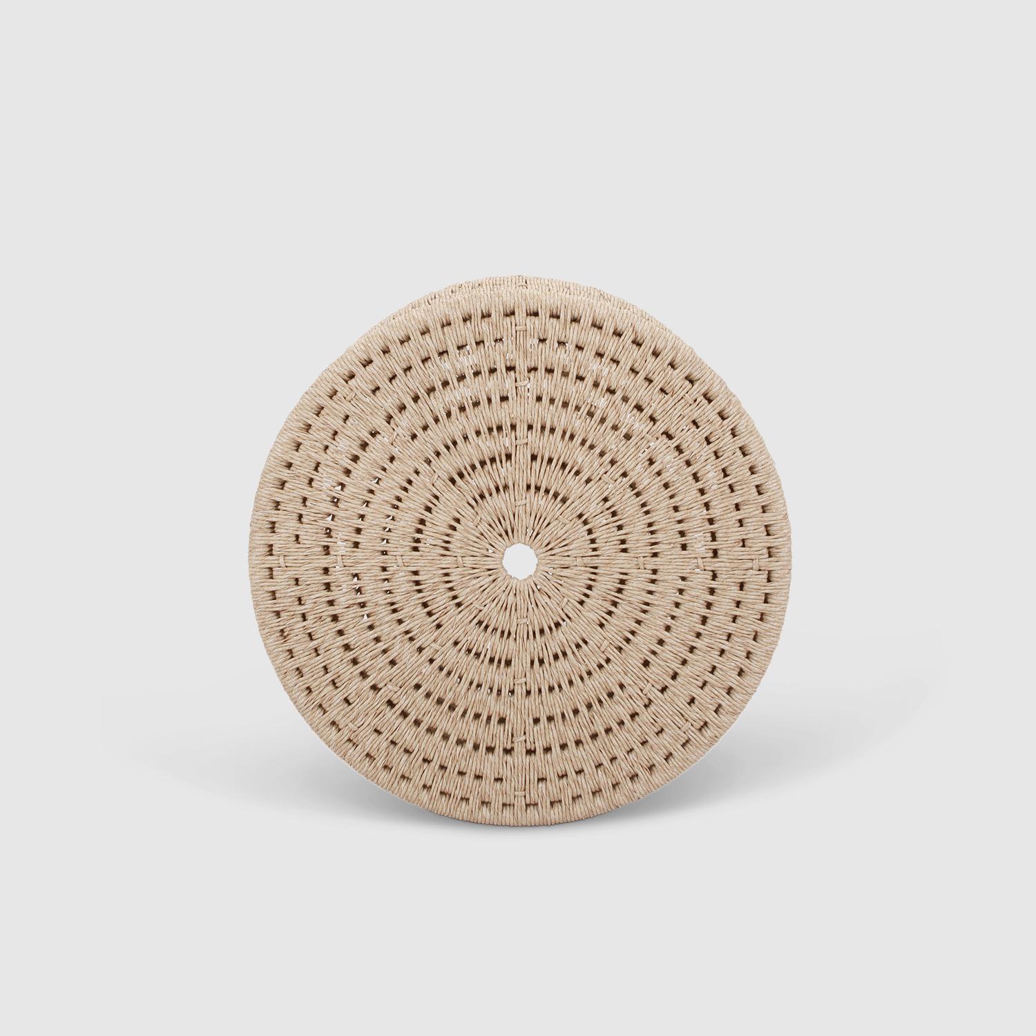 Indonesian Outdoor Woven Resin Ottoman by Luteca For Sale